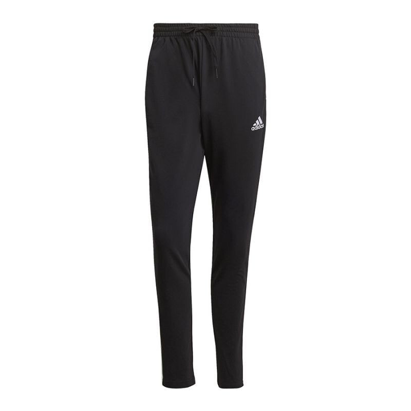 Мужские брюки спортивные черные зауженные летние с лампасами Adidas Essentials Tapered Open HEM 3 Stripes Pants M GK8995