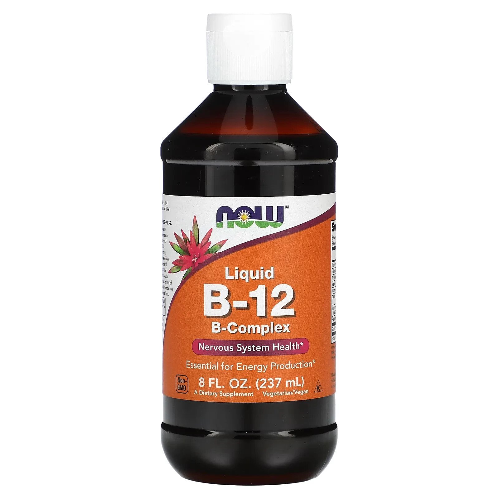 NOW B-12 B-Complex  Жидкий комплекс для нервной поддержки - Витамин В-12 + Комплекс витаминов группы В 237 мл