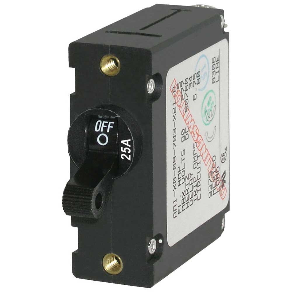 BLUE SEA SYSTEMS AC/DC Single Pole Magnetic World Circuit Breaker 25A Switch
