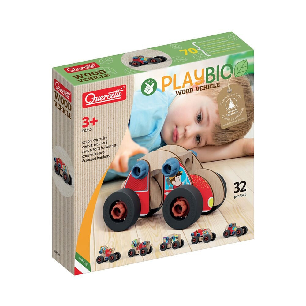 QUERCETTI Playbio Wooden Vehicle 32 Pieces