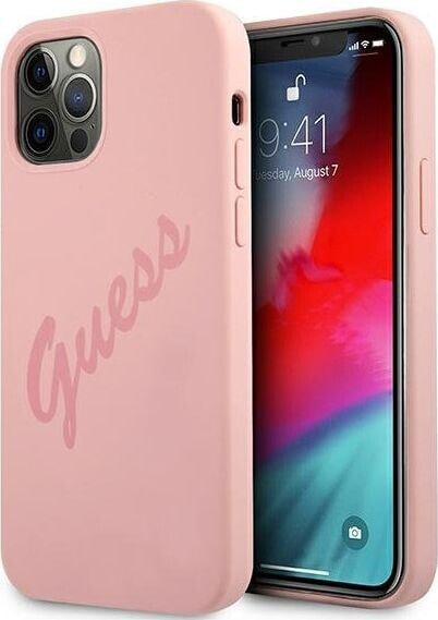 Guess Etui Guess GUHCP12MLSVSPI Apple iPhone 12/12 Pro różowy/pink hardcase Script Vintage