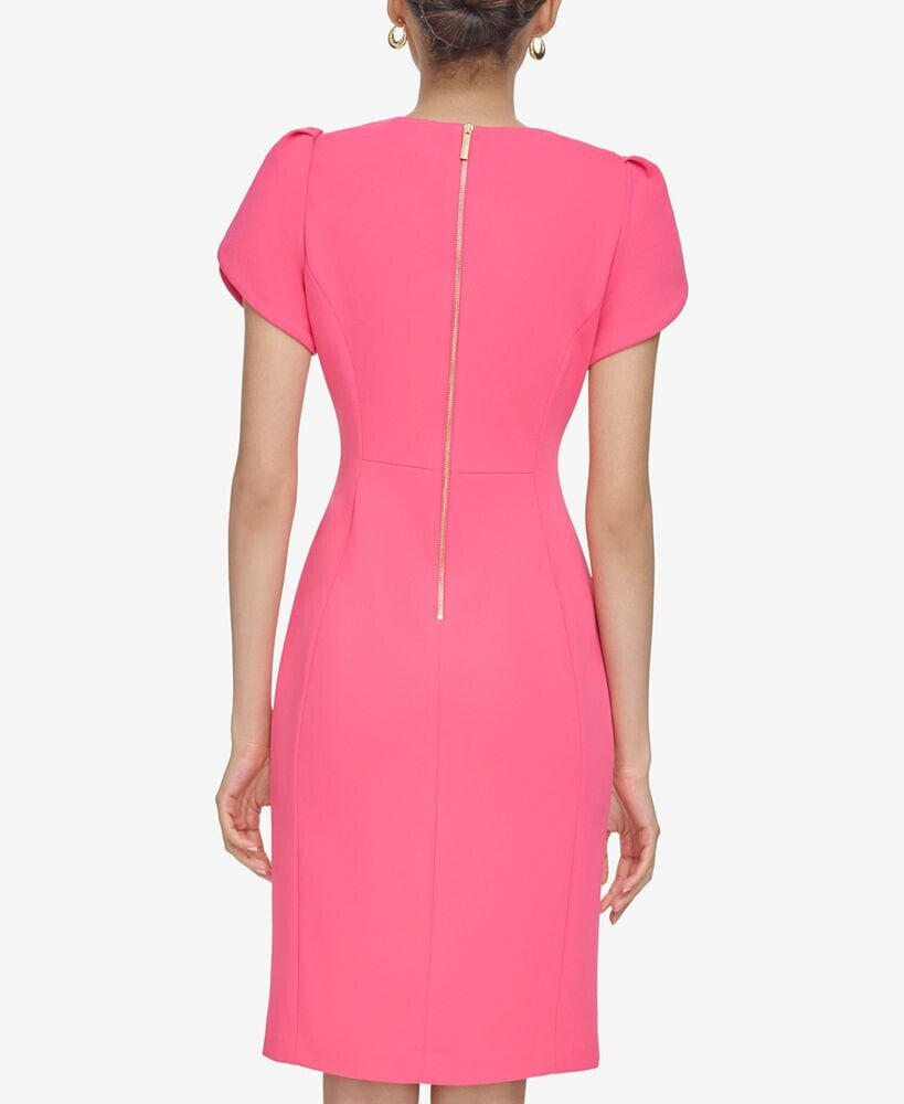 Women's Tulip-Sleeve Sheath Dress Calvin Klein Размер: 2 купить от 13500  рублей в интернет-магазине , женские платья Calvin Klein