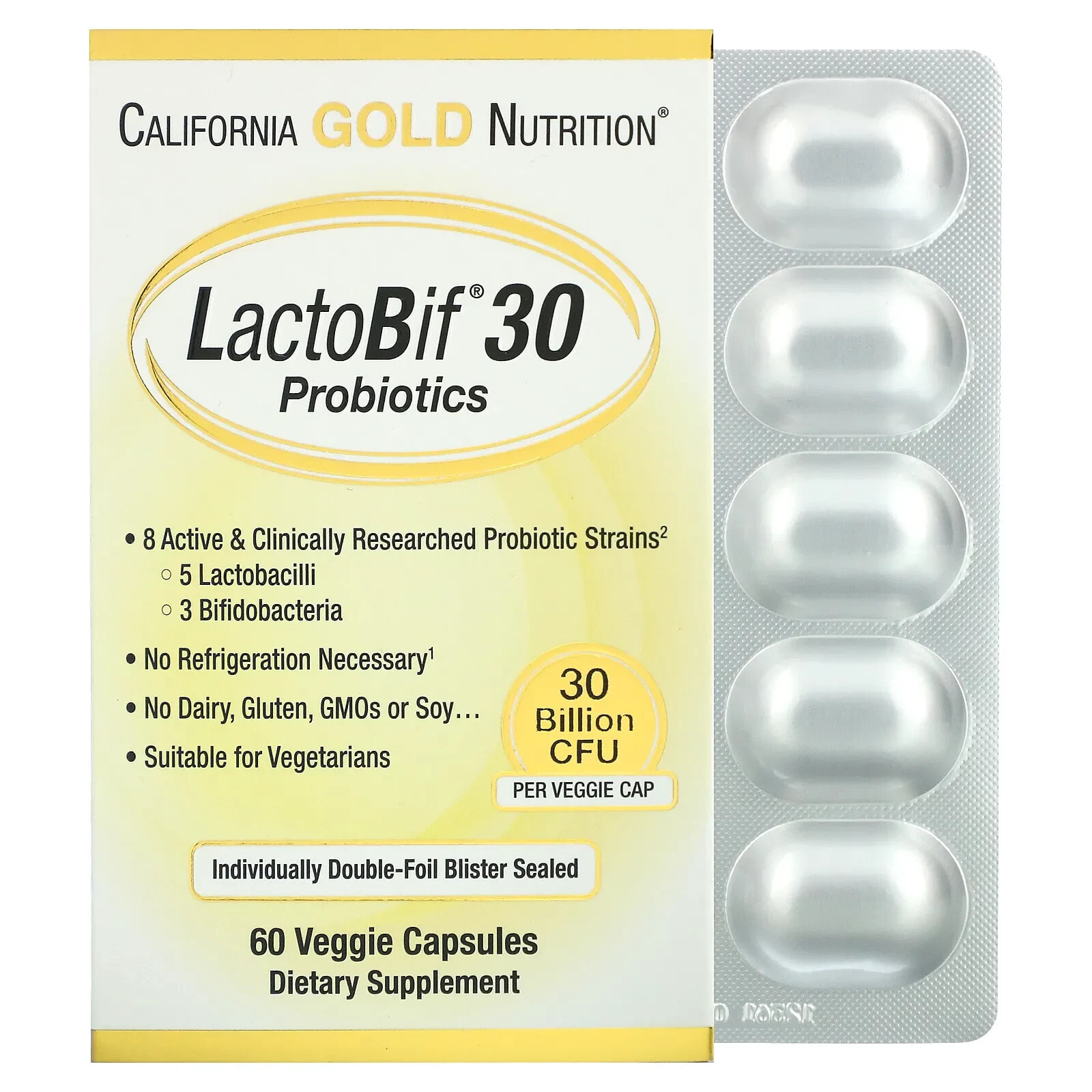 LactoBif 100 Probiotics, 100 Billion CFU, 30 Veggie Capsules