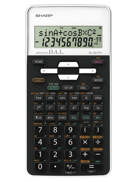 Sharp EL531TH калькулятор Карман Научный Черный, Белый EL-531TH-WH