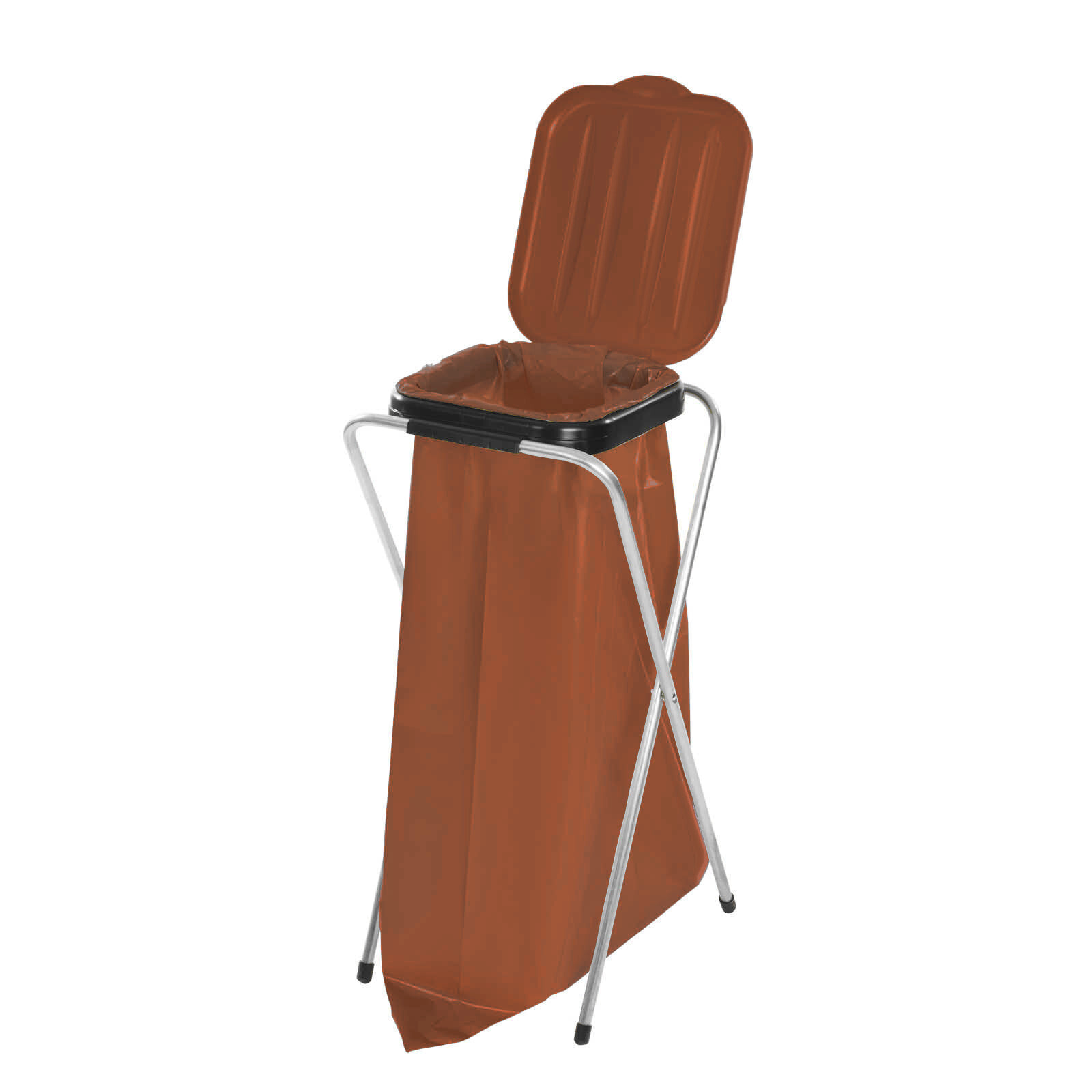 Stand holder for 120L bags for BIO segregation of rubbish and waste BROWN