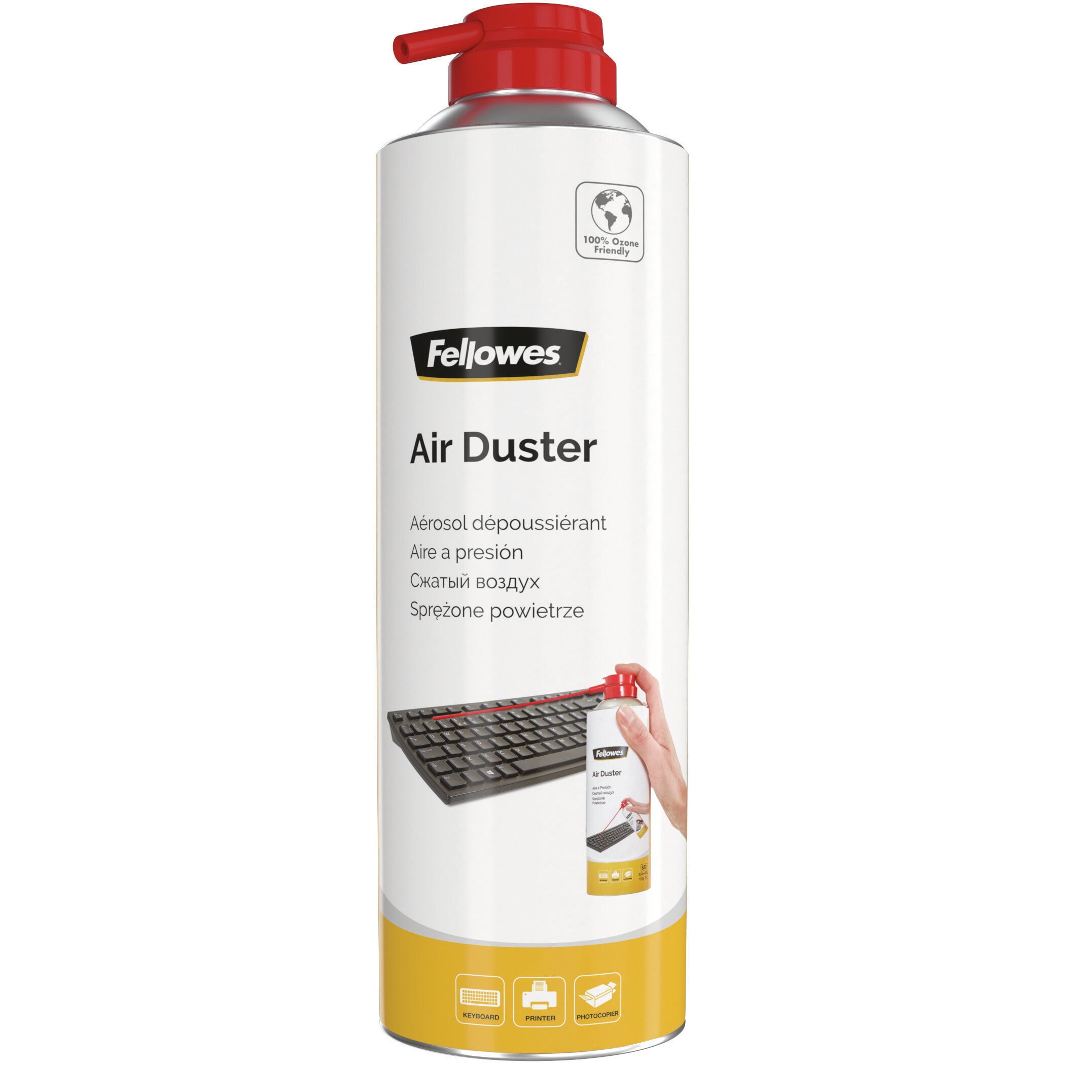 Fellowes HFC Free Air Duster - Equipment cleansing air pressure cleaner - Keyboard - Printer - Universal - 400 ml - White - Universal - 65 mm