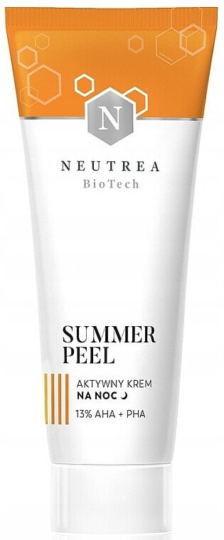 Nachtpeeling-Creme für das Gesicht mit 13% AHA- und PHA-Säuren - Neutrea BioTech Summer Peel Active Night Cream