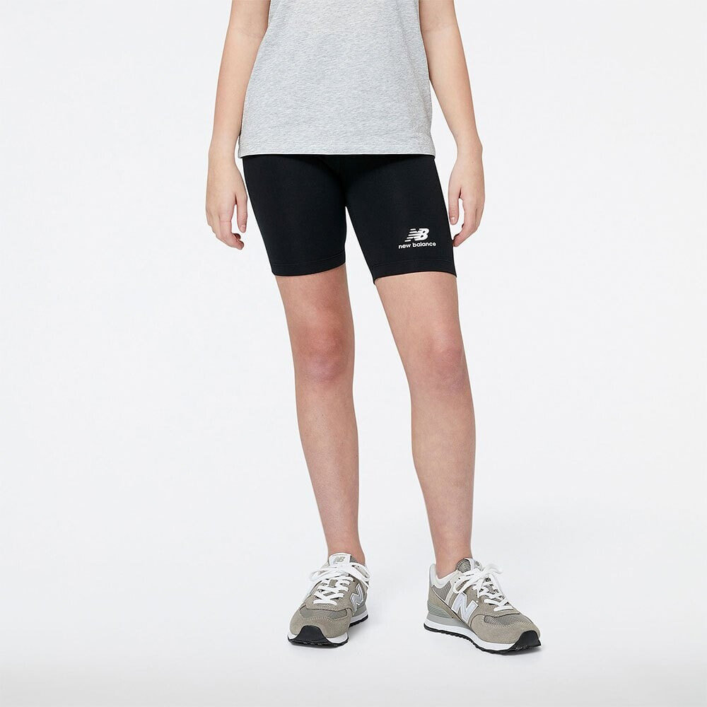 NEW BALANCE Essentials Stacked Logo Cotton Fitted Shorts