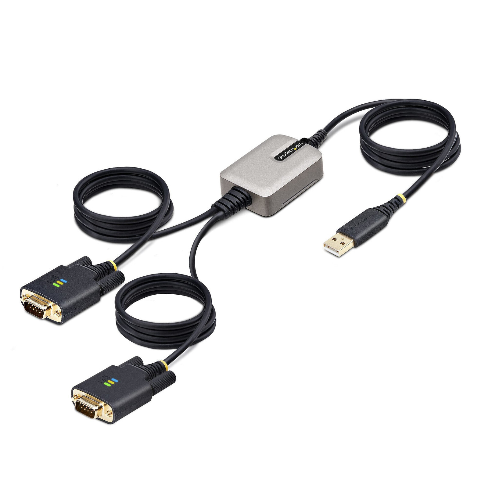 StarTech.com 2P6FFC-USB-SERIAL гендерный адаптер USB-A 2 x DB-9 RS-232 Черный, Серый