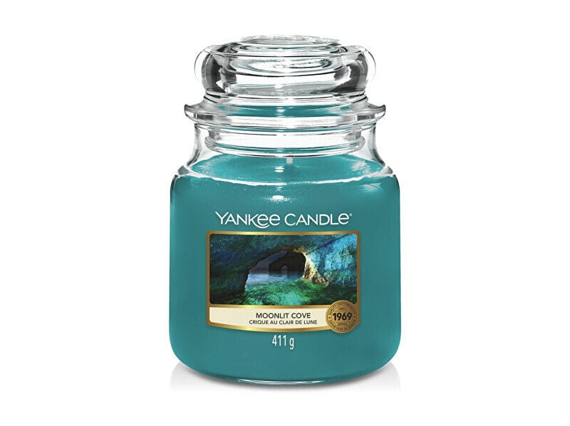 Yankee Candle Aromatic Candle Moonlit Cove Ароматическая свеча с ароматом лимонной травы, имбиря и деревьев 411 г