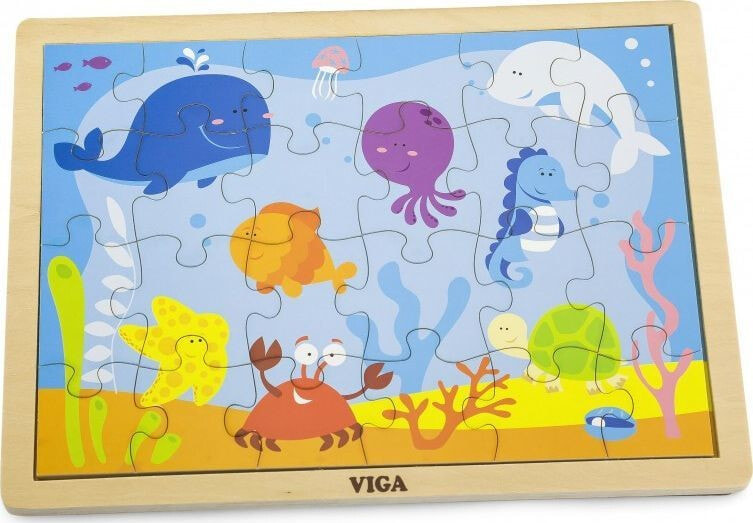 Пазл в рамке Viga, 24 детали подводный мир 50200