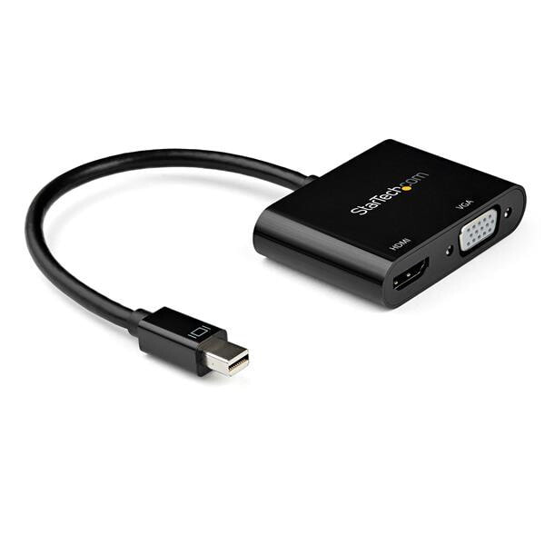 StarTech.com MDP2VGAHD20 видео кабель адаптер Mini DisplayPort HDMI + VGA (D-Sub) Черный