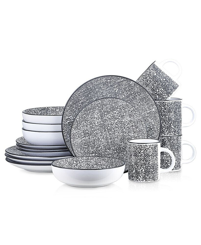 Stone Lain sophie Stoneware 16 Pieces Dinnerware Set, Service For 4