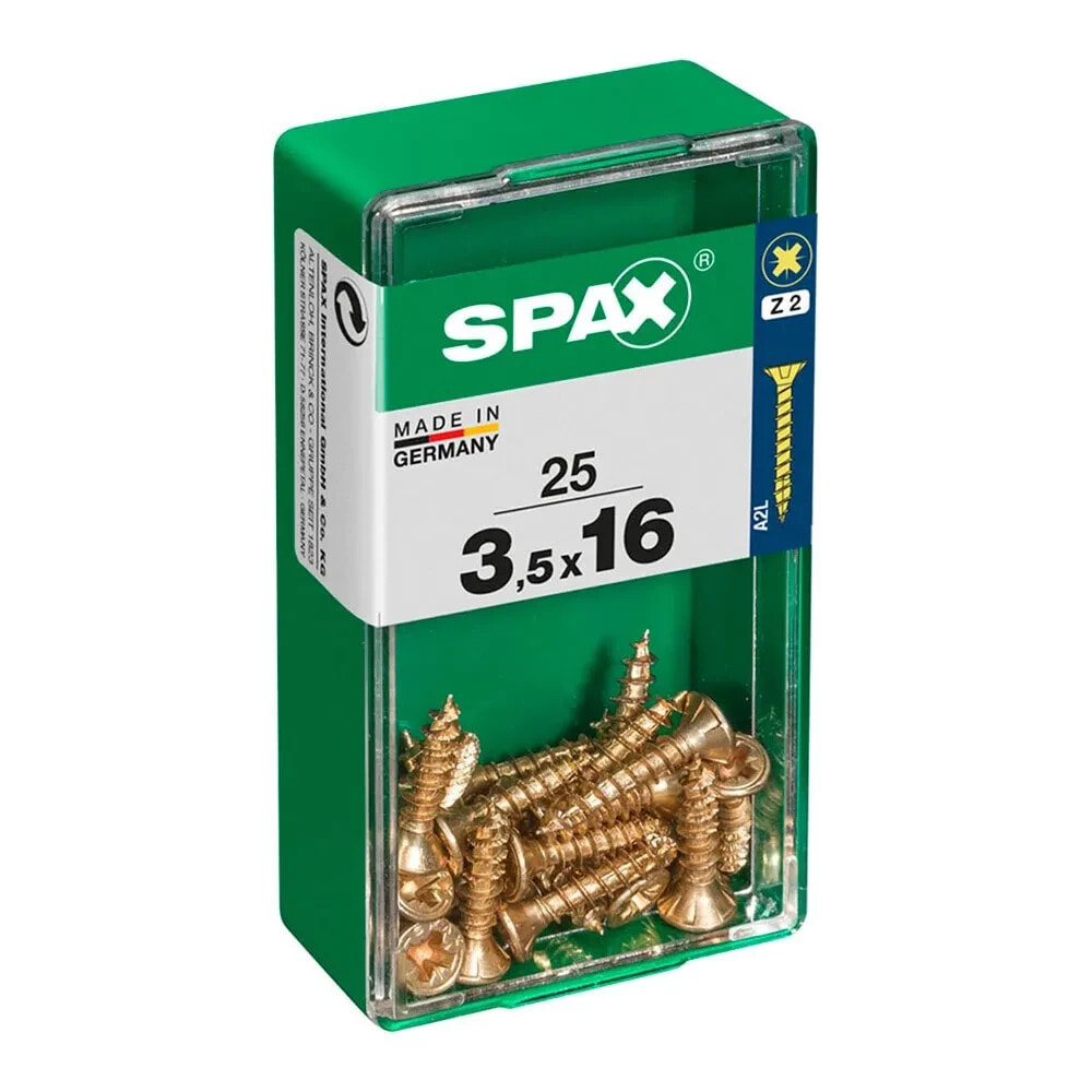 SPAX Yellox 3.5x16 mm Flat Head Wood Screw 25 Units