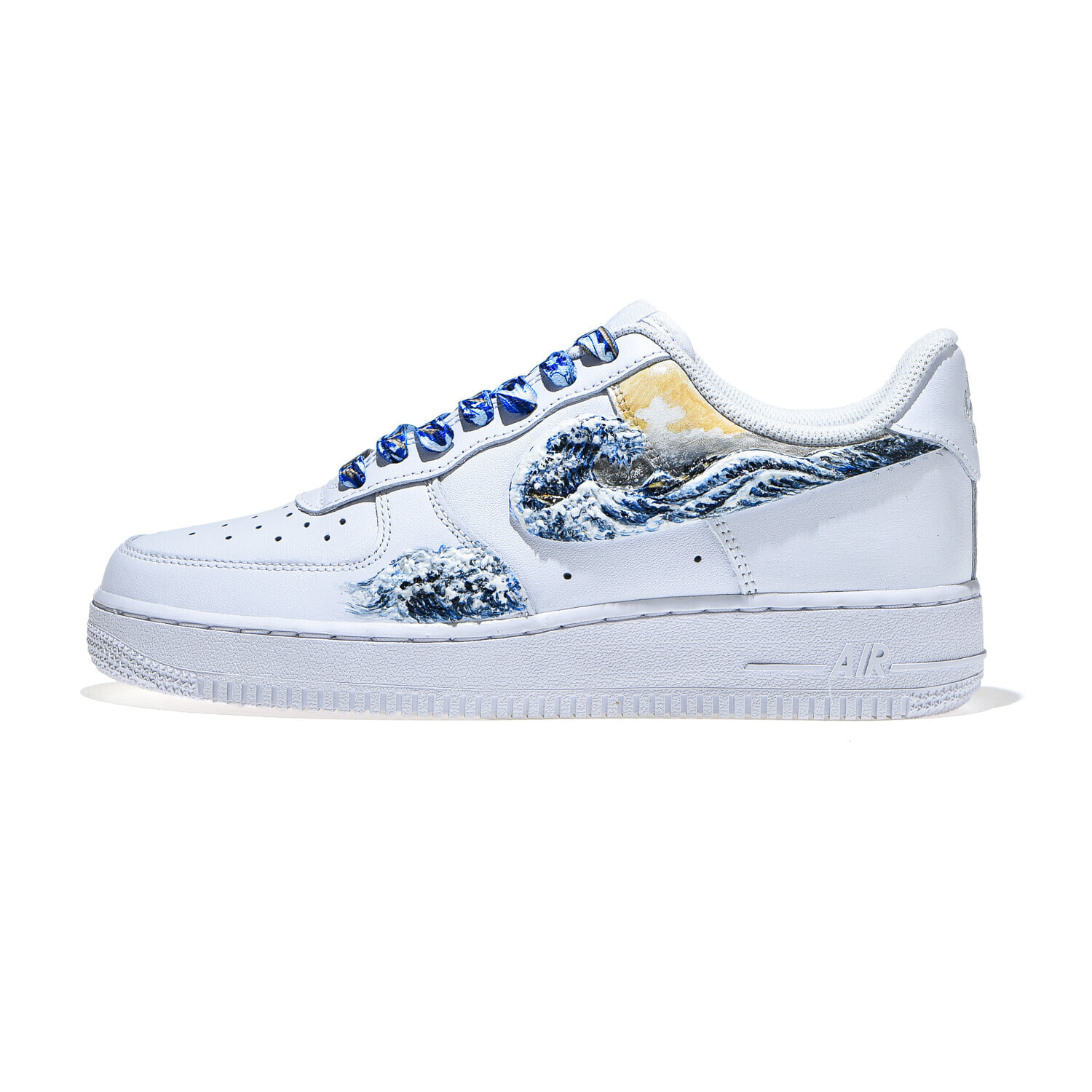 【定制球鞋】 Nike Air Force 1 Low 07 浮世绘 3D立体涂鸦手绘 不掉色 低帮 板鞋 男款 纯白 / Кроссовки Nike Air Force CW2288-111