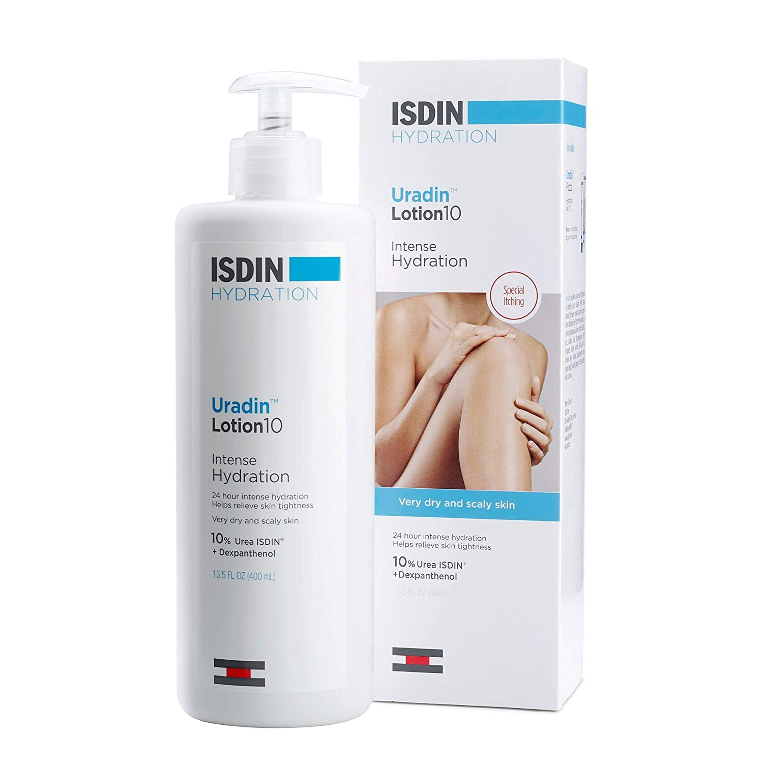 Isdin Ureadin Ultra 10 Hydration Увлажняющий и восстанавливающий лосьон с мочевиной и пантенолом, для очень сухой и шелушащейся кожи тела 400 мл