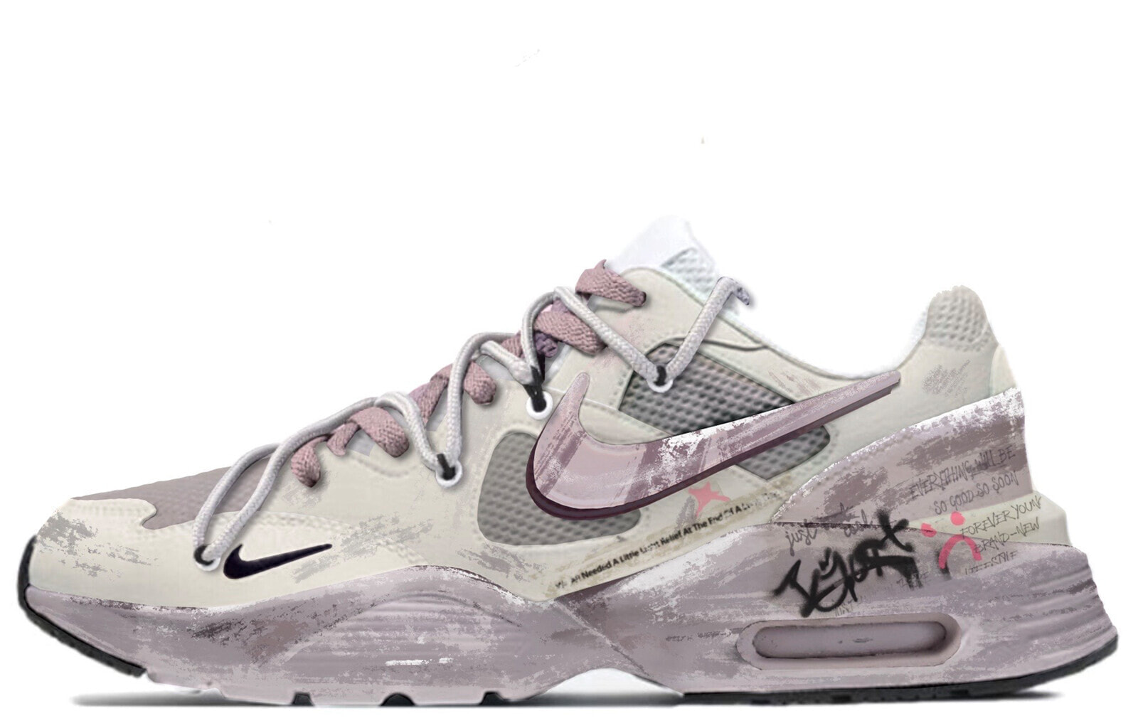 Nike Air Max Fusion Casual Shoes Men Low-Top Pink Purple/Beige