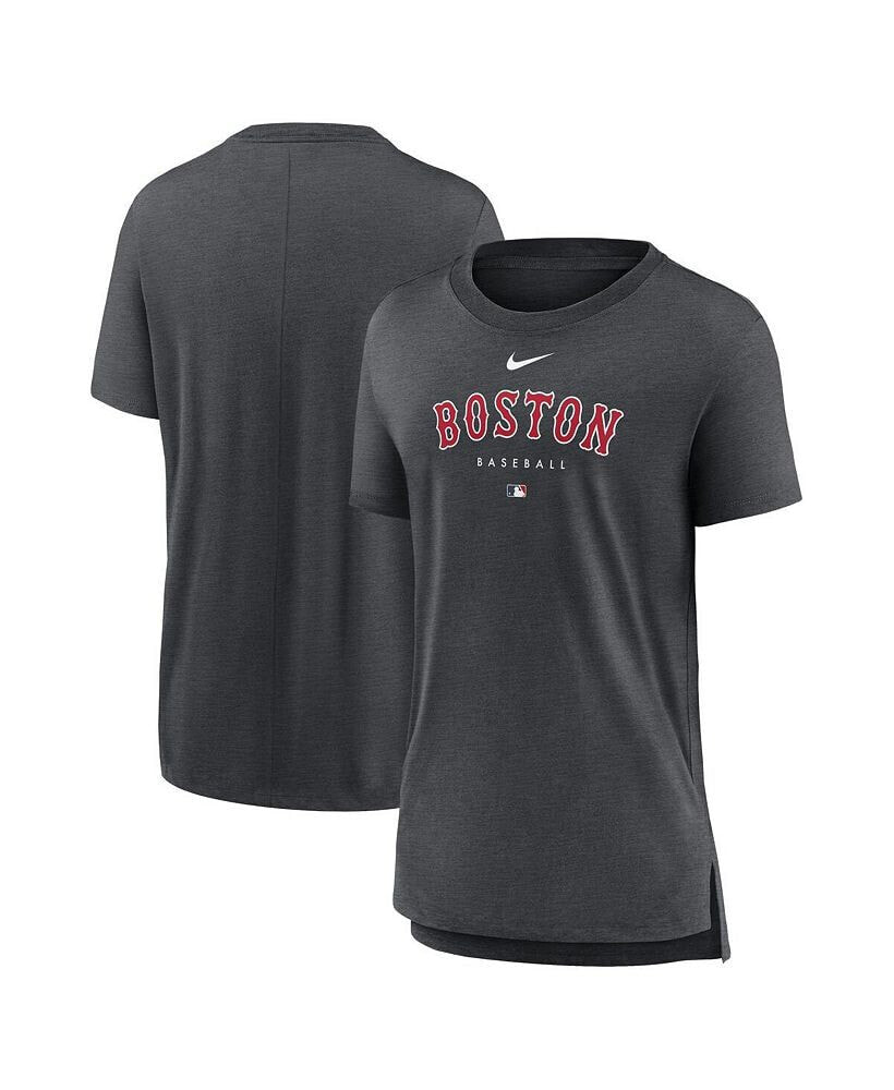 Nike women's Heather Charcoal Boston Red Sox Authentic Collection Early Work Tri-Blend T-shirt