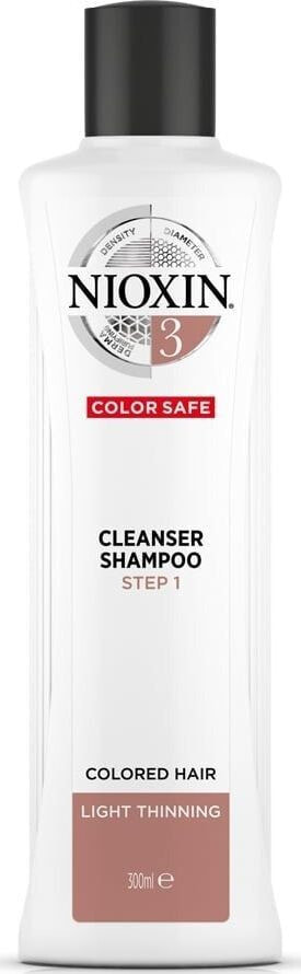 Nioxin Color Safe System 3 Cleanser Shampoo Укрепляющий и восстанавливающий шампунь для поврежденных и окрашенных волос 300 мл