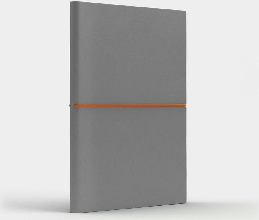 Like U Notebook A5 Fun M light gray / orange checkered