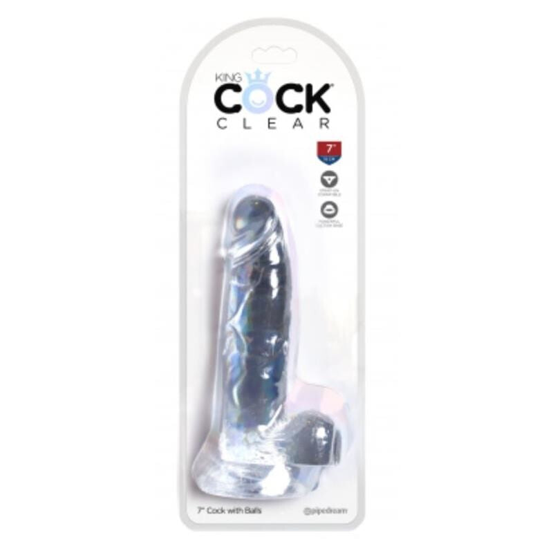 Realistic Dildo with Testicles 7 Clear