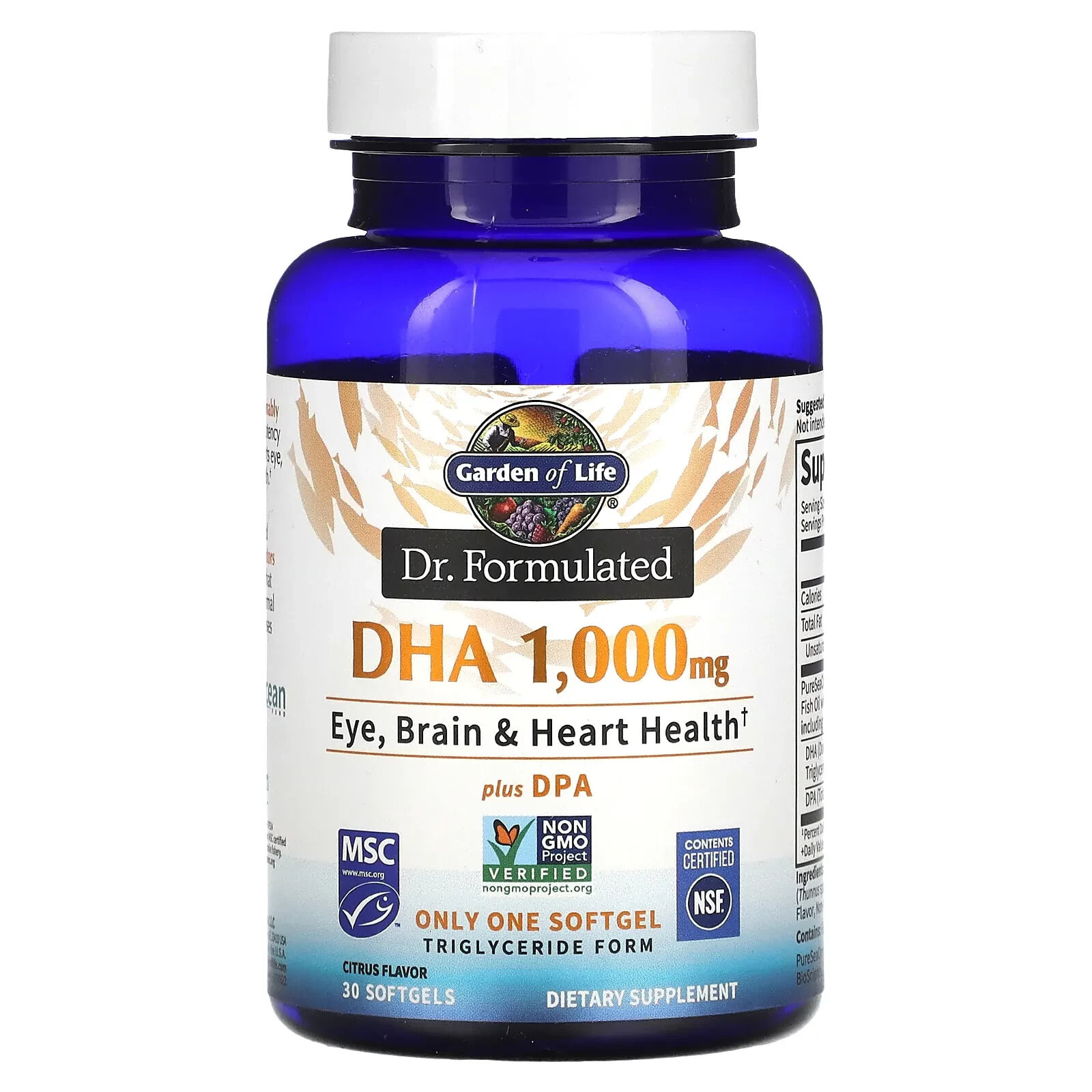 Dr. Formulated DHA plus DPA, Citrus, 1,000 mg, 30 Softgels