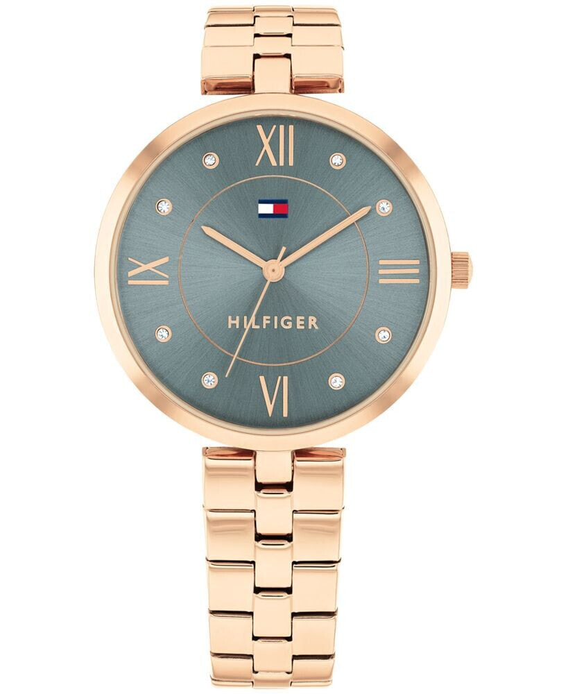 Tommy Hilfiger women's Quartz Rose Gold-Tone Stainless Steel Watch 34mm :  Buy Online in the UAE, Price from 771 EAD & Shipping to Dubai | Alimart
