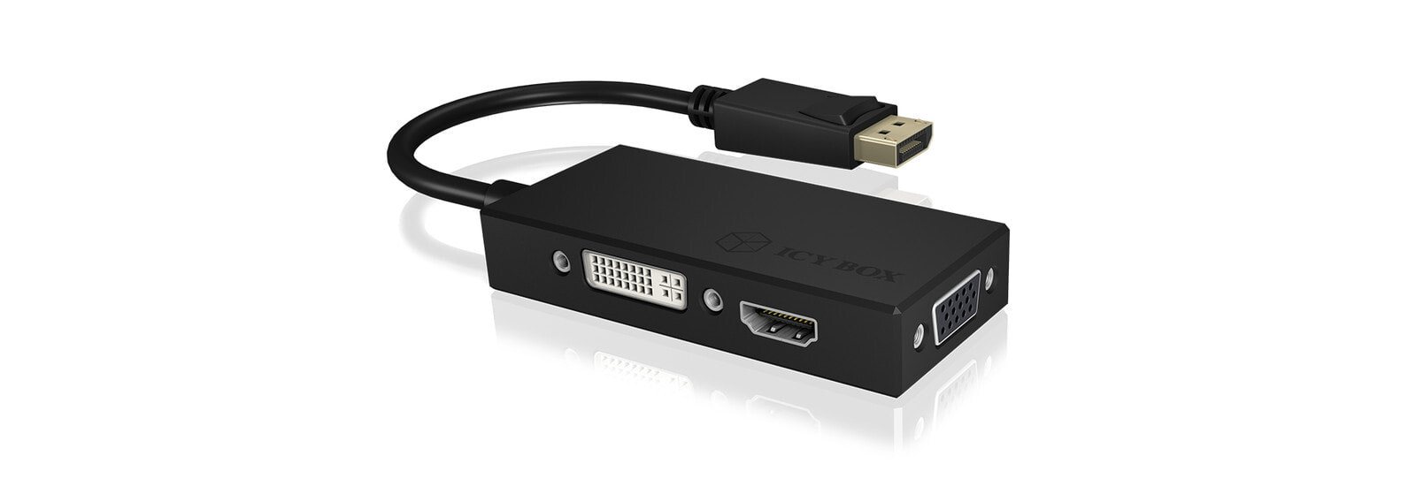 ICY BOX IB-AC1031 DisplayPort DVI-D + VGA (D-Sub) + HDMI Черный 60233