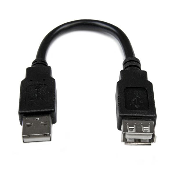StarTech.com USBEXTAA6IN кабельный разъем/переходник USB A Черный