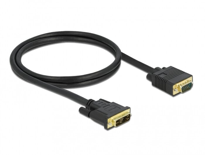DeLOCK 86748 видео кабель адаптер 1 m DVI VGA (D-Sub) Черный
