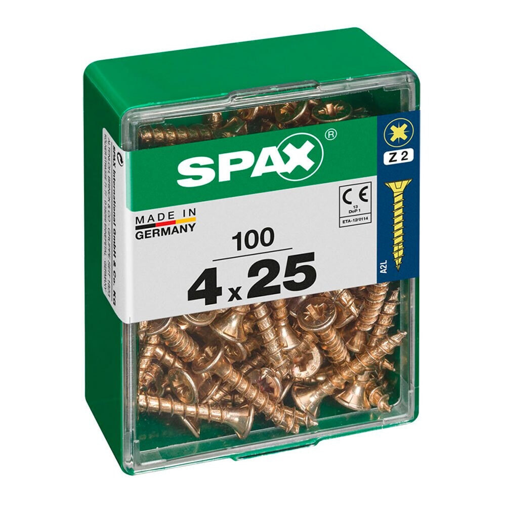 SPAX Yellox 4.0x25 mm Flat Head Wood Screw 100 Units