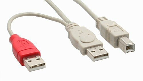 InLine 34510X USB кабель 1 m 2 x USB A USB B Белый