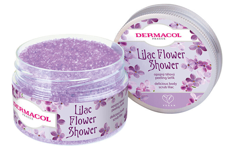 Dermacol Lilac Flower Care Delicious Body Scrub Нежный сахарный скраб для тела с ароматом сирени  200 г