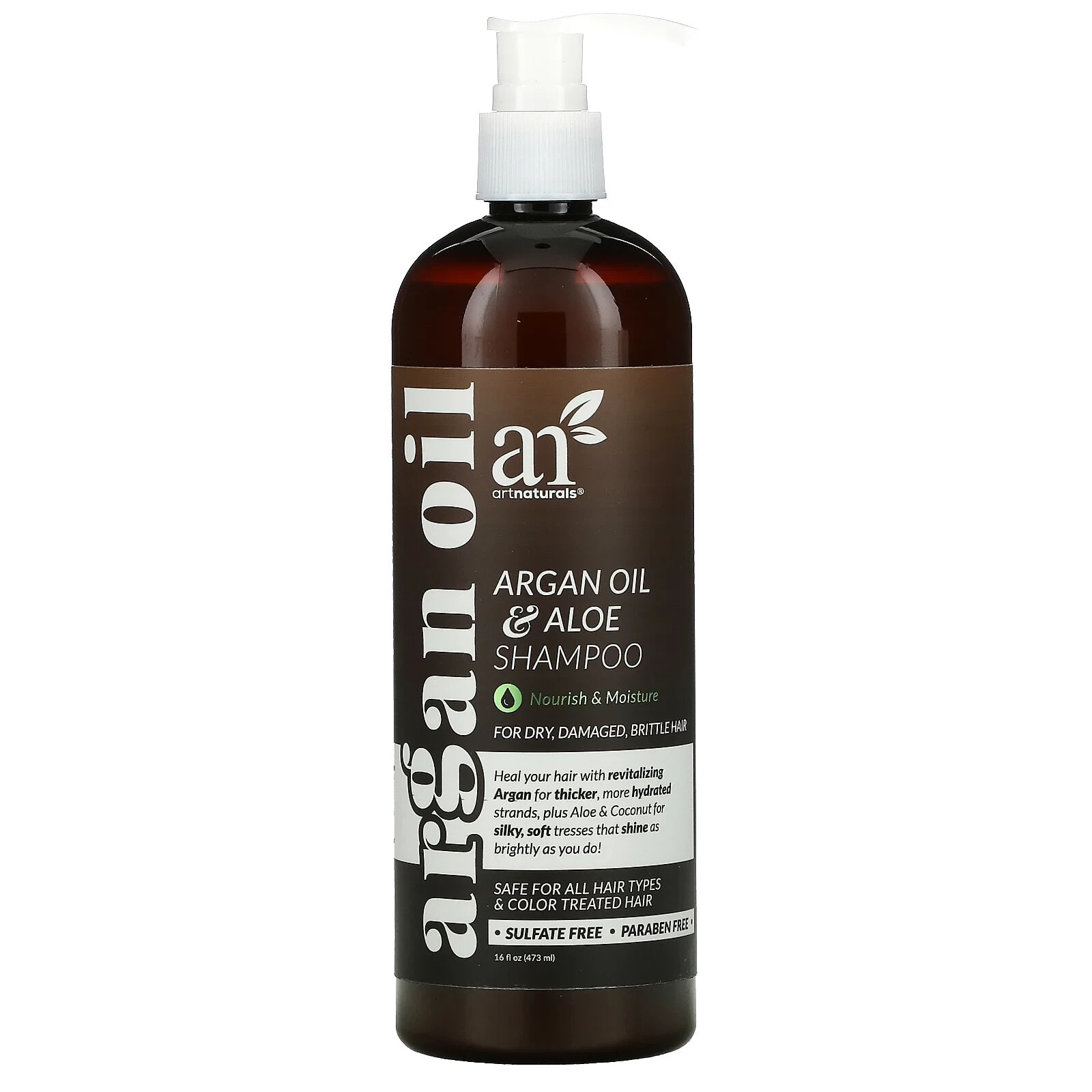 Artnaturals Argan Oil & Aloe Shampoo Шампунь с аргановым маслом и алоэ вера для сухих, ломких и поврежденных волос  473 мл