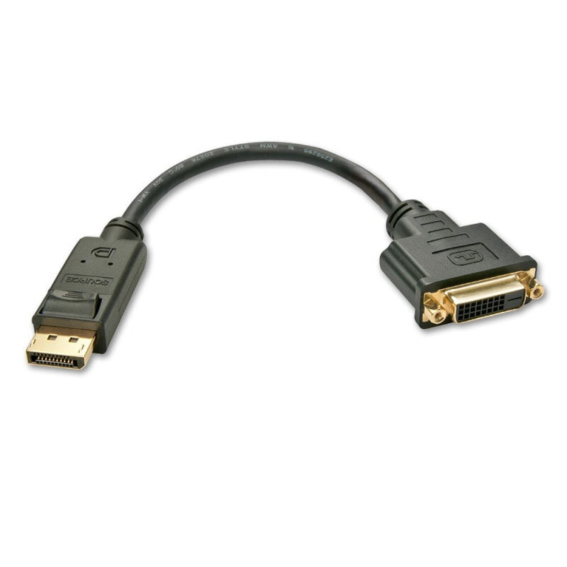 Lindy 41004 видео кабель адаптер 0,15 m DisplayPort DVI-D Черный
