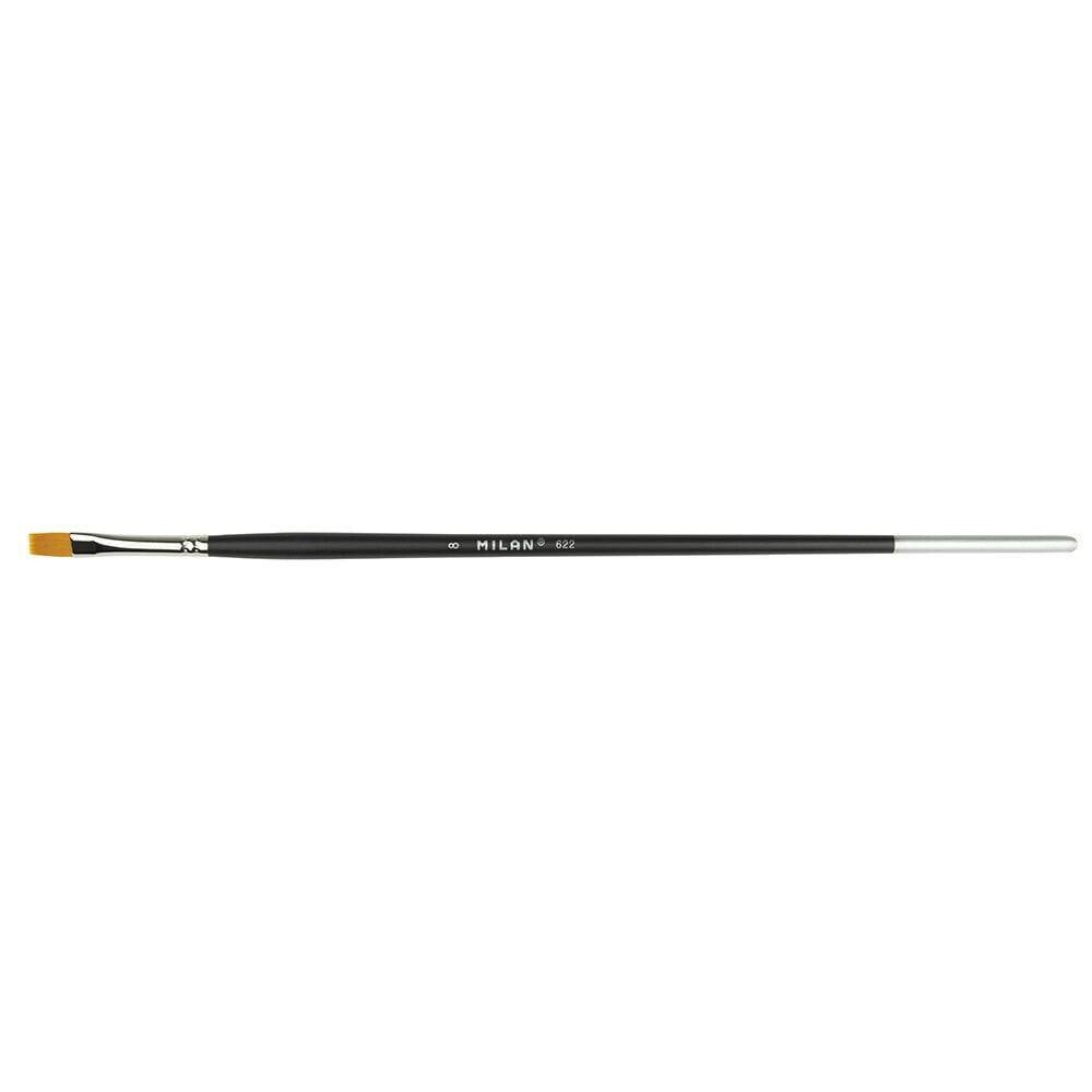 MILAN ´Premium Synthetic´ Flat Paintbrush With LonGr Handle Series 622 No. 8