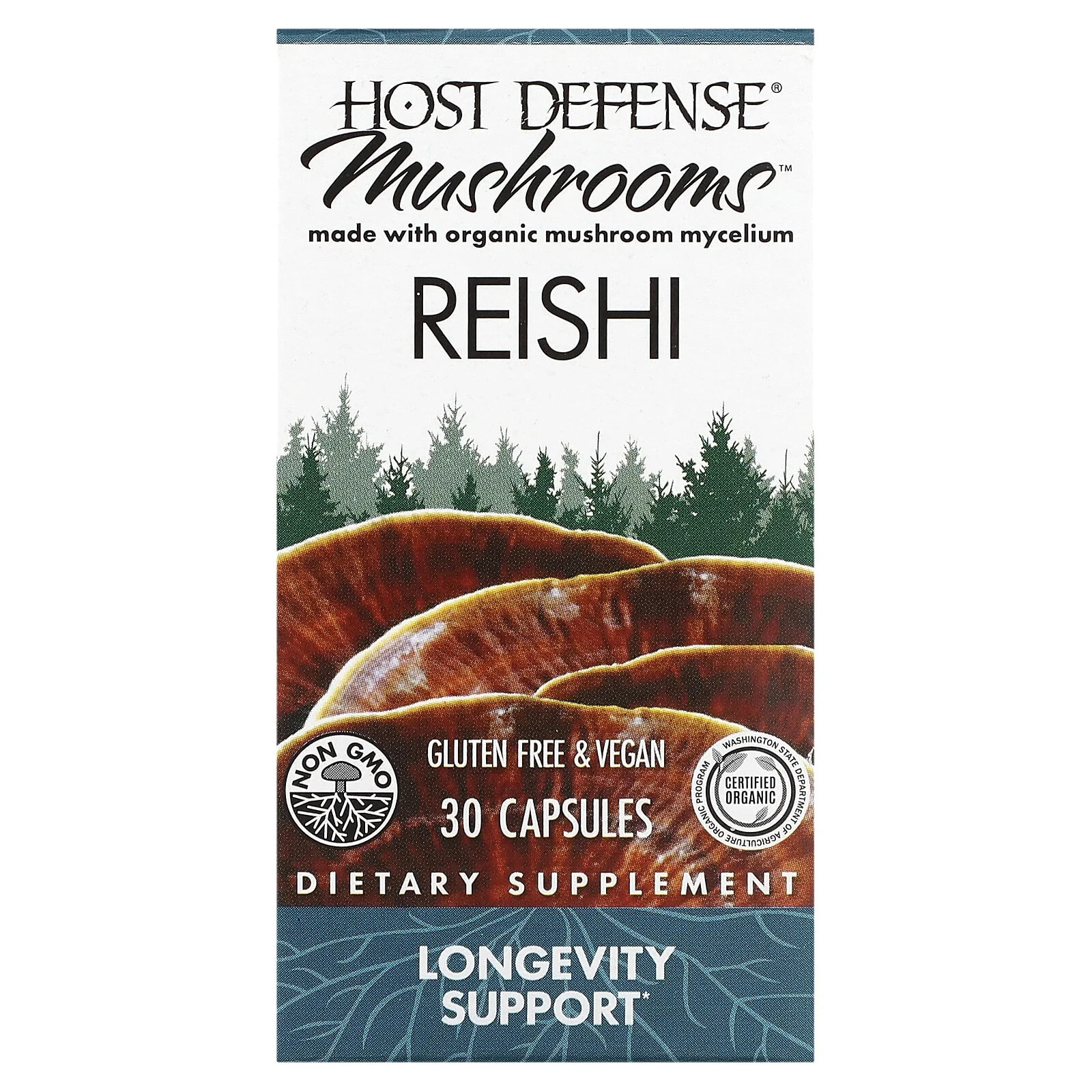 Fungi Perfecti, Host Defense Mushrooms, Reishi, 30 Capsules