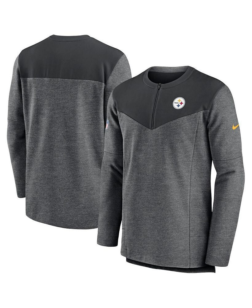 Nike men's Charcoal Pittsburgh Steelers Sideline Lockup Performance Quarter-zip Jacket