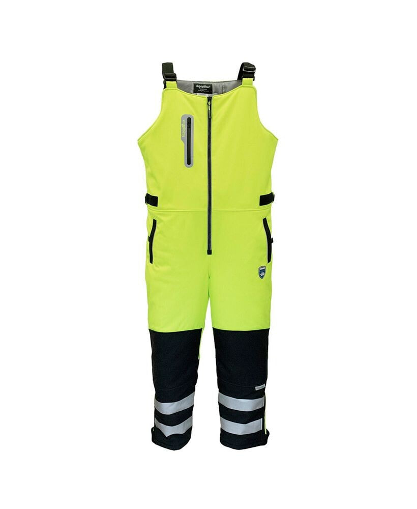RefrigiWear men's Insulated Reflective High Visibility Extreme Softshell Bib Overalls
