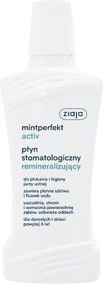 Ziaja Mintperfekt Activ Стоматологическая реминерализующая жидкость для полоскания рта, укрепления эмали и свежести дыхания 500 мл