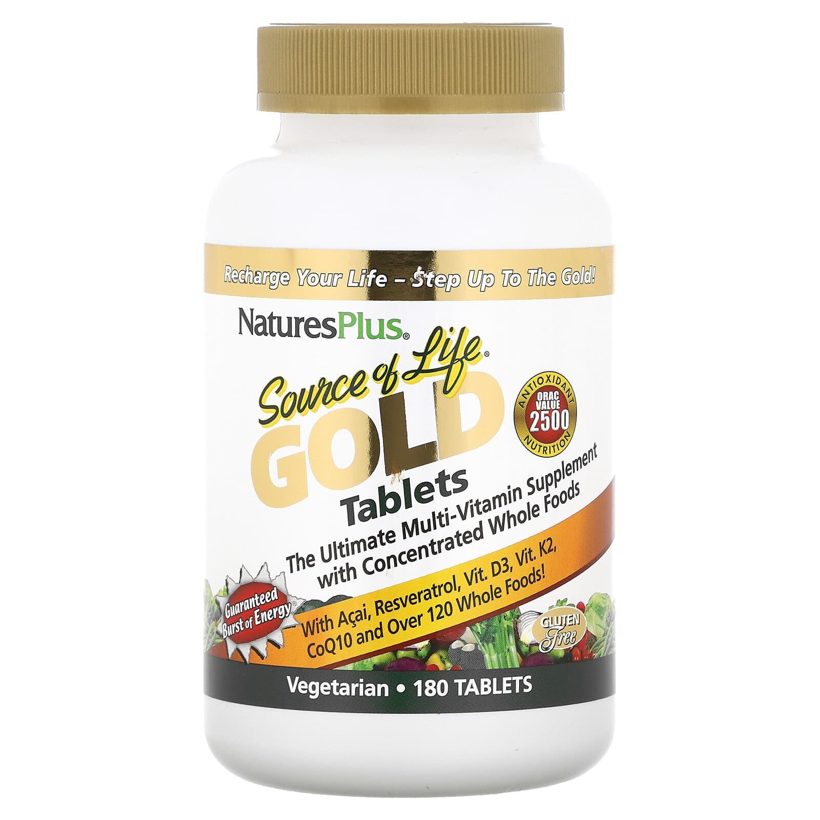 NaturesPlus, Source of Life Gold, The Ultimate Multi-Vitamin Supplement, 90 Tablets