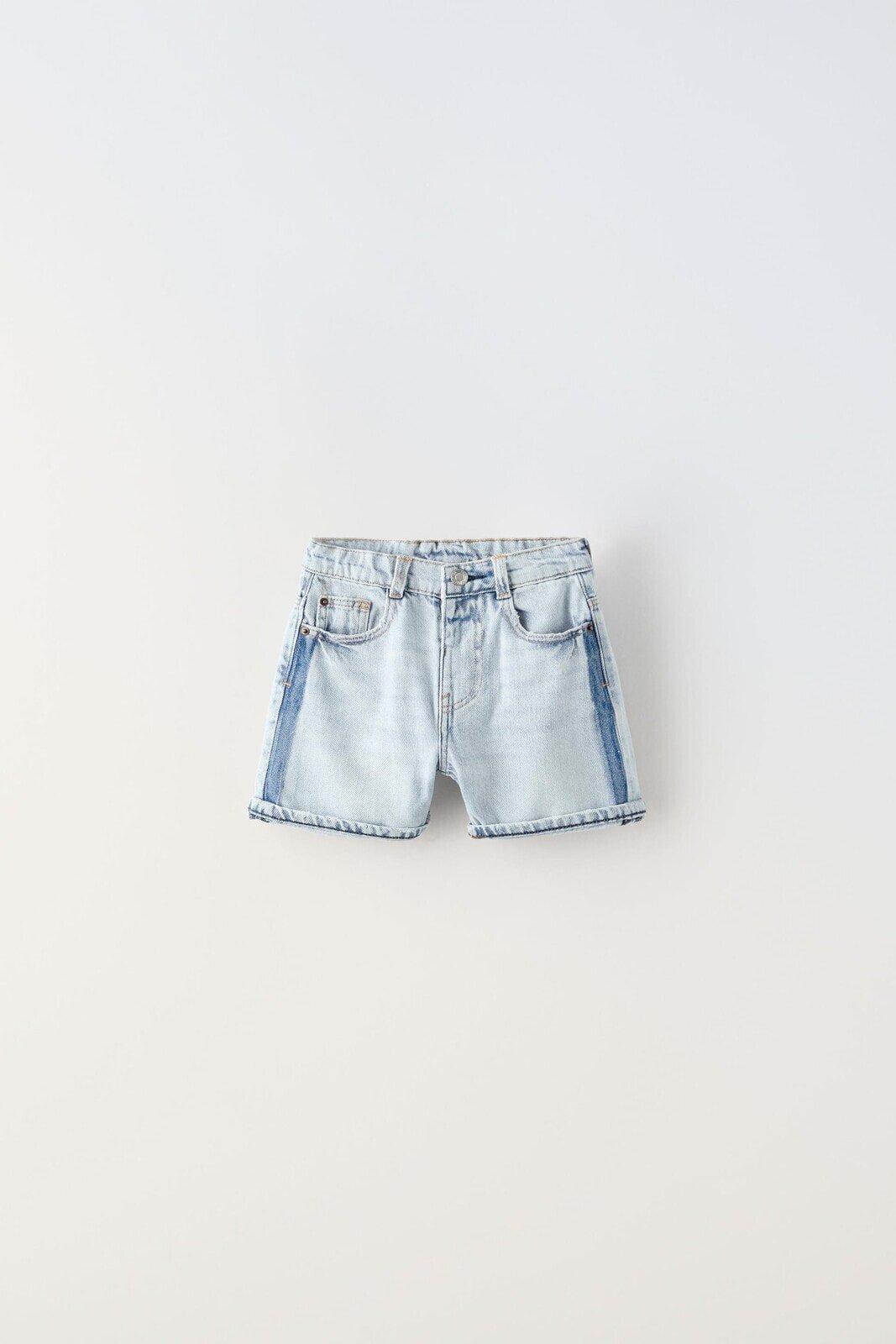 Denim bermuda shorts with side taping