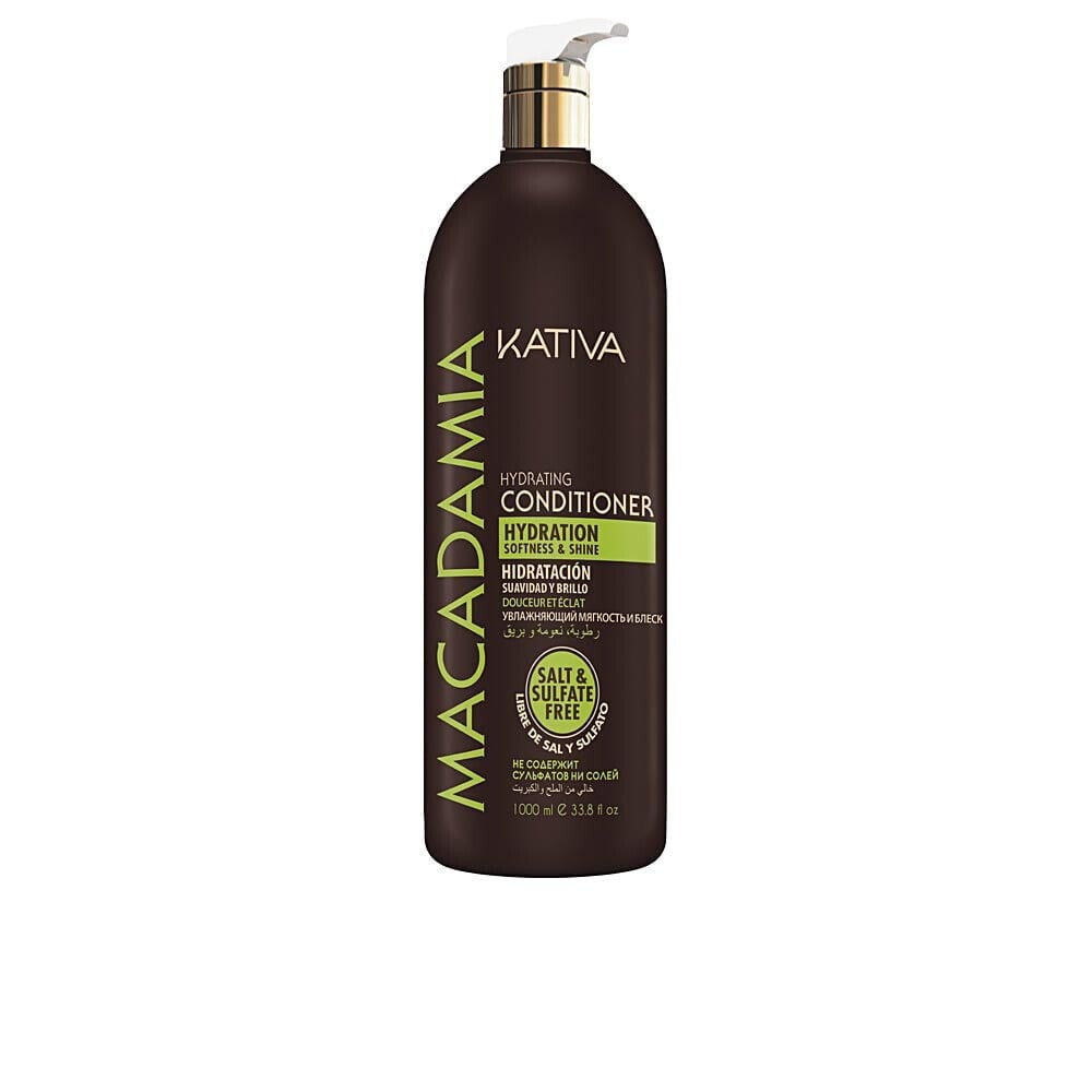 Kativa Macadamia Hydrating Conditioner Увлажняющий кондиционер с маслом макадамии для блеска и мягкости волос 1000 мл