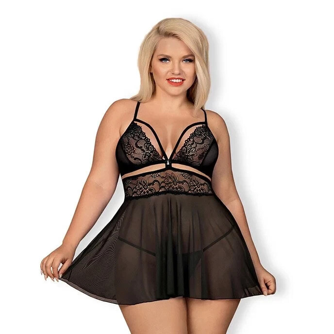 Babydoll & Thong - Size Plus, 2 Teile