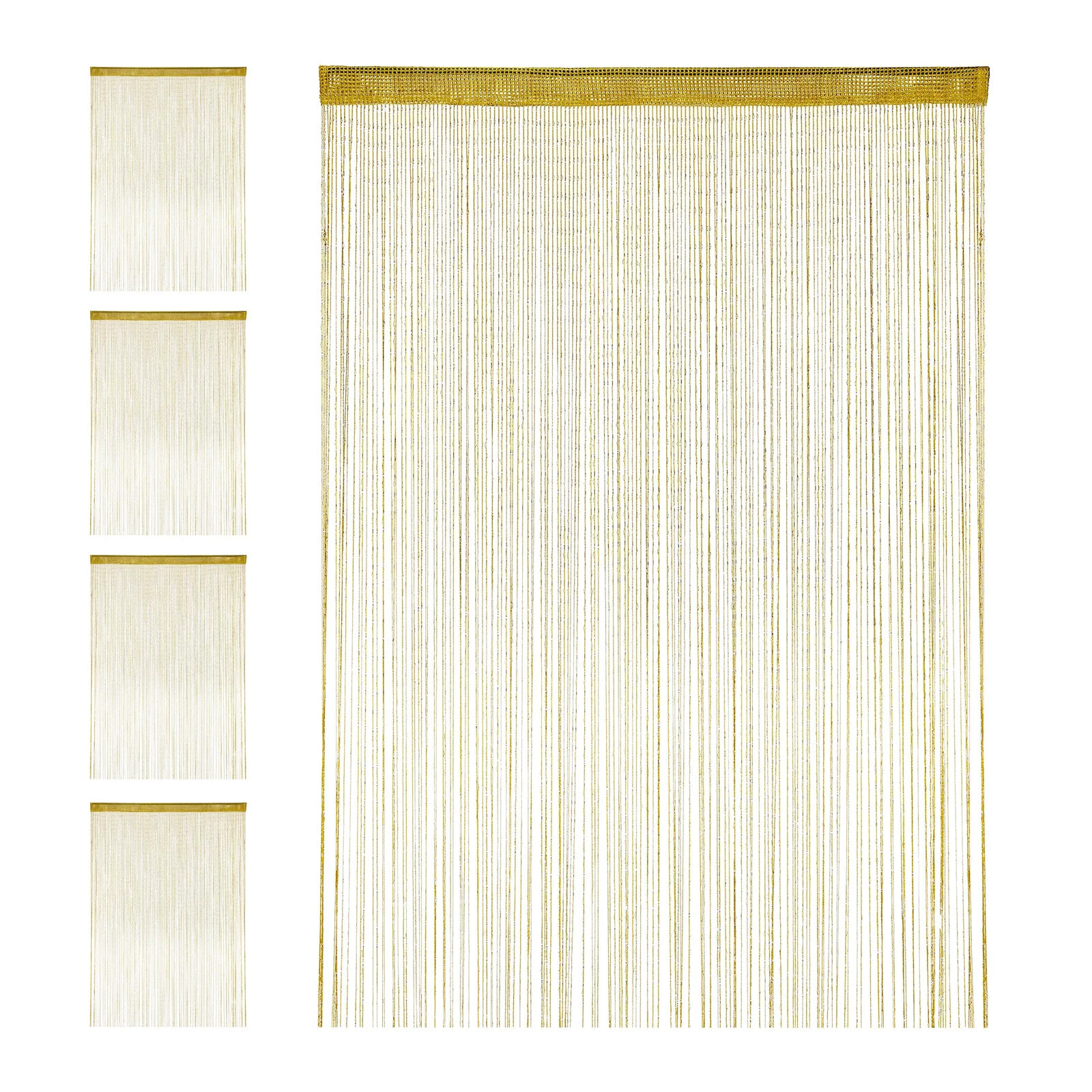 5 x Fadenvorhang Glitzer gold 145x245 cm