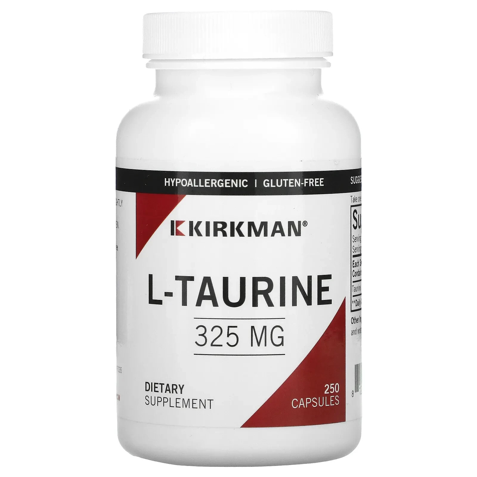 Киркман Лэбс, L-таурин, 325 мг, 250 капсул