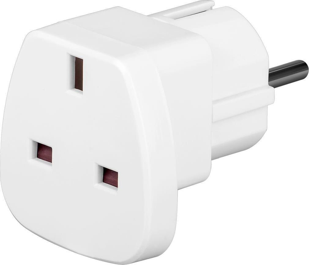 Techly Adapter zasilania UK/EU 13A, UK/BS - CEE 7/7 biały (942709)