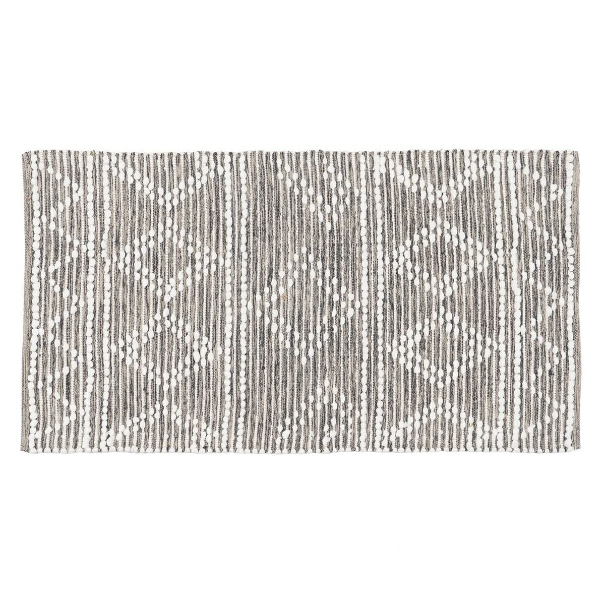 Carpet White Grey 60 % Cotton 40 % Polyester 80 x 150 cm