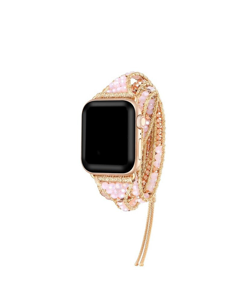 Posh Tech men's and Women's Rose Gold Pink Jewelry Wrap for Apple Watch 42mm