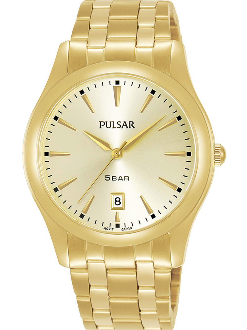 Мужские наручные часы с золотым браслетом Pulsar PG8316X1 classic mens 38mm 5ATM